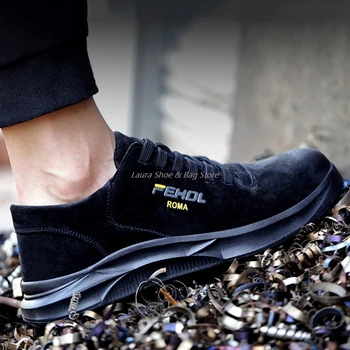 Anti-Smashing sikkerhedssko Mænds Beskyttende Støvler, der Arbejder Sko Uforgængelige Mænds Støvler Let at Arbejde Sneakers Nye 2021