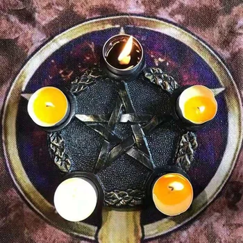 Astrologi Pentacle Alteret lysestage Epoxy Harpiks Skimmel Divination Magic Plade Lysestage Silicone Mould DIY Kunsthåndværk, Dekorationer