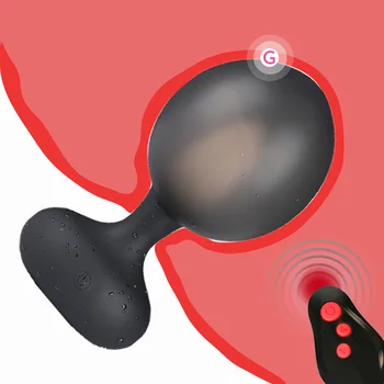 Automatisk Oppustelig Anal Vibrator Body-Safe Silikone Prostata Massager Med Fjernbetjening Hamrende Vibrerende Butt Plug Sex Legetøj