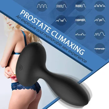 Automatisk Oppustelig Anal Vibrator Body-Safe Silikone Prostata Massager Med Fjernbetjening Hamrende Vibrerende Butt Plug Sex Legetøj