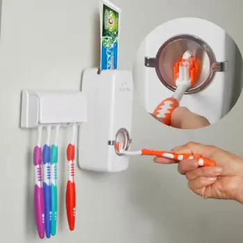 Automatisk Tandpasta Squeezer Tandpasta Dispenser Tandbørsteholder Væggen Suge Vaske Sæt Hjem Værktøjer Badeværelse Tilbehør