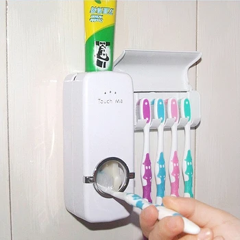 Automatisk Tandpasta Squeezer Tandpasta Tandbørste Holder Stå Sucker Suge Vægmonteringsrack Værktøjer Badeværelse Tilbehør Sæt