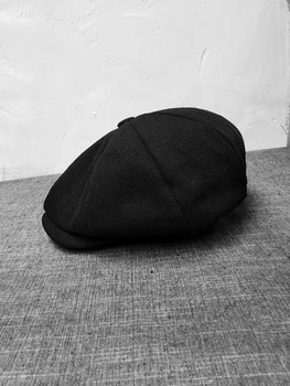 Avisdrenge sort klud avis børns hat unge og midaldrende mænd Retro Britisk ottekantede hat maler ' s hat varm hætte