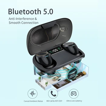 Awei TA3 ANC TWS Hovedtelefoner Trådløse Bluetooth Øretelefoner Aktive Noise Cancelling Hovedtelefoner Stereo Lyd, tro Øretelefoner Med Mikrofon