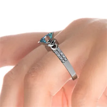 BAOSHINA Klassisk Farverige Finger Ring For Kvinder Tre-dimensional Geometri Ring års Jubilæum Lugning Smykker