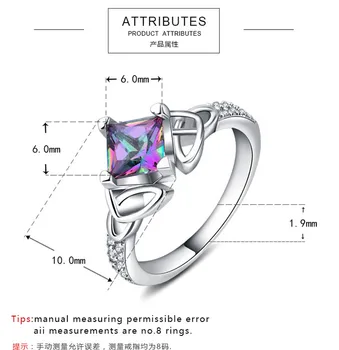 BAOSHINA Klassisk Farverige Finger Ring For Kvinder Tre-dimensional Geometri Ring års Jubilæum Lugning Smykker