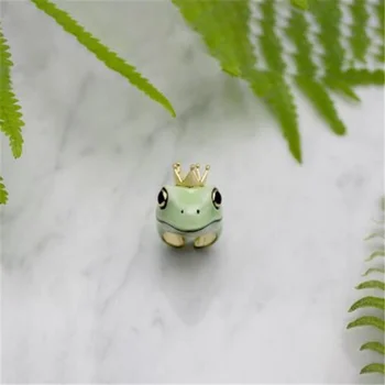 BAOSHINA Kreative Frog Kvindelige Ring Høj Kvalitet Krystal Dyr Ringe Til Kvinder Smykker til Fest, Bryllup Justerbar Hånd Smykker