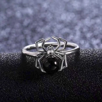 BAOSHINA Mode Gotisk Stil Spider Ring for Kvinder Halloween Fest Smykker Hånd Tilbehør til Hele Salg
