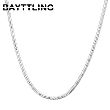 BAYTTLING 925 Sterling Sølv 1 mm/2 mm/3 mm Slange Kæde Halskæde Til Mænd, Kvinder Mode Bryllup Smykker Gaver
