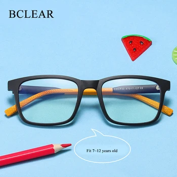 BCLEAR Anti Blå Lys Børn Briller Børn Square TR90 Optisk Frame Briller Drenge Piger Computer Gennemsigtige Briller UV400