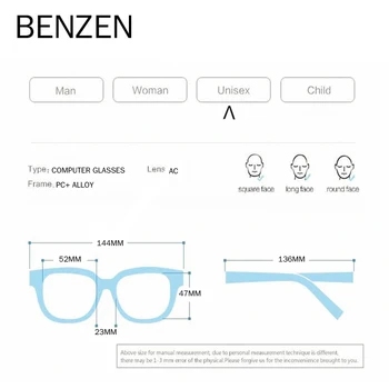 BENZEN Fotokromisk Briller til Mænd, Kvinder Anti Blåt Lys, Computer-Briller Vintage Optiske Briller Briller