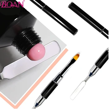 BQAN 1pc Dobbelt Side Nail Art Pensel, Spatel Poly Nail Gel Pen Manicure Tip Udvidelse Akryl Builder Tilbehør Stang Værktøjer