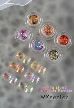 BQAN Nail Art Cloud Brocade Flager Chrome Pulver Edelweiss Crystal Glitter Ild Opal Stjernede Aurora for Eyeshadow DIY Manicure