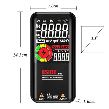 BSIDE S10/S11 9999 Tæller Smart LCD-Digital Multimeter Bærbare AC DC NCV Tester Volt Aktuelle Modstand Frekvens Meter
