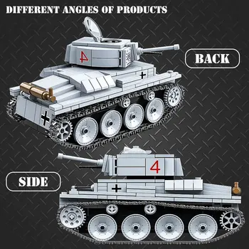 BZDA Militære WW2 LT-38 Lys Tank byggesten Militære World War II Tank Soldier Arme Model Bircks For Kids Legetøj Drenge Gave