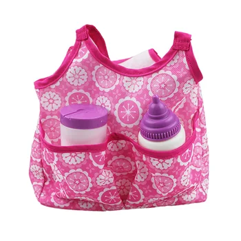 Baby Flaske Ble Taske til 43cm Nyfødte Dukker og 18 tommer AG Generation Dukke, Legetøj Dukke Tilbehør Udgående bærepose