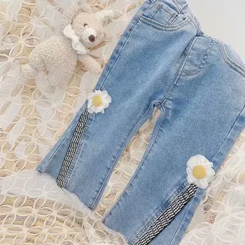 Baby JeanClothes Boot Cut Bukser Børn Kids Fashion Jeans Denim Bukser Casual Rippet Baby Jean Tøj, Bukser, Vintage