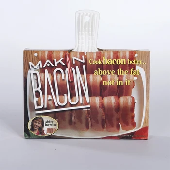 Bacon Magasin Rack Mikrobølgeovn Bacon Komfur Hylde Rack Af Høj Temperatur Modstand, Madlavning Redskaber, Husholdning, Madlavning Kød Gadgets