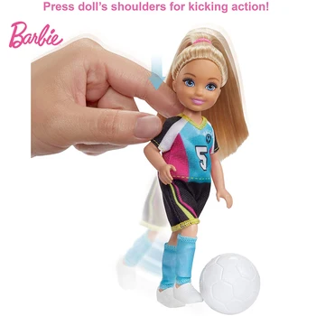 Barbie Dreamhouse Eventyr 6-tommer Chelsea-Dukke med Fodbold Legesæt og Tilbehør, Legetøj til Børn, Piger, Fødselsdag, Gave GHK37