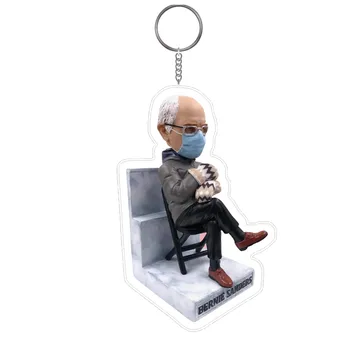 Bernie Sanders Nøglering Akryl Sjove Udsøgt Anime karakter nøglering Indvielse Virkelige Liv Bag Ornamenter 3D Nøglering 1-5PC