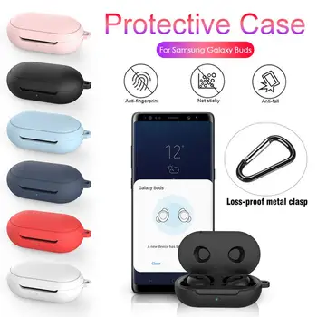 Beskyttende Silikone Case Cover til Samsung Galaxy Knopper/Knopper Plug Ren Farve TPU Cover Til Galaxy Knopper Headset Tilbehør shell