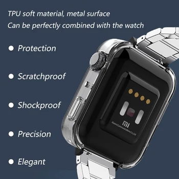 Beskyttende etui Til Xiaomi Mi Se TPU Bumper Cover Med All-Around Skærm Protektor Smartwatch Anti-shock Shell Tilbehør