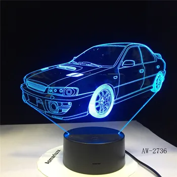 Bil 3D NightLight Gradient Jeep Form USB-Seng Soveværelse bordlampe USB-Indendørs Indretning Atmosfære lampe Fødselsdag Ny Gave AW-2736