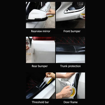 Bil Døren Anti-Kollision Strip Usynlige Gennemsigtig Krop Film Selvklæbende Tape Beskytte Grænsen Bunden Pedal Beskyttelse Mærkat