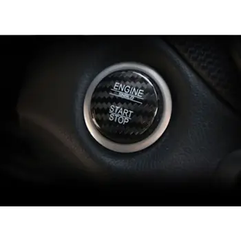 Bil Mærkat Motor Start Stop Tænding Knappen Ring Cirkel Cover Carbon Fiber Interiør Trim Til Bmw E90 F10 F20 F30 Audi A4 B8