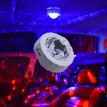 Bil RGB LED Atmosfære Omgivende Lys Diskotek Karaoke Party Musik, Lyd, Lys, Genopladelige Trådløse praktisk dekorative Pære