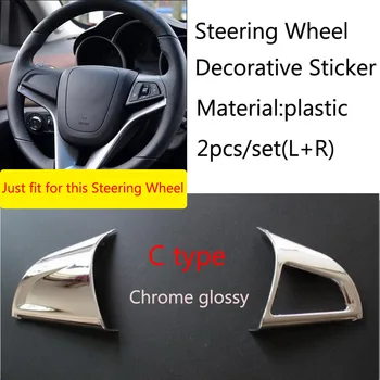 Bil Styling Tilbehør Trim interiør, Rat Dekorative Sticker Til Chevrolet Orlando Cruze Trax Aveo Sonic Onix Kobolt