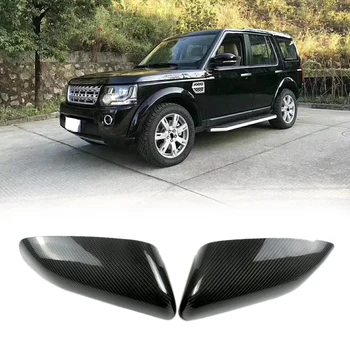 Bil kulfiber Side Rear View Mirror, der Dækker Cap for Land Rover Discovery 4 10-13