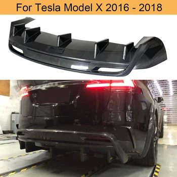 Bilens Bageste Kofanger Diffuser Læbe Spoiler For Tesla Model X 2016 - 2018 Bageste Diffusor Læbe Spoiler Splittere Carbon Fiber