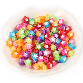 Blandet Flerfarvet Akryl Dryp olie-Stjernede Blomst Forgyldt Perler til Børn Perler til Smykker at Gøre DIY Armbånd engros