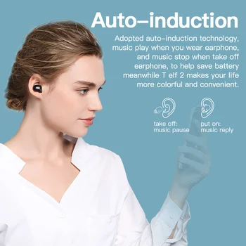 Bluedio T-elf, 2 Trådløse hovedtelefoner Sport i øret øretelefoner med opladning max mikrofon til Bluetooth-kompatible til iphone xiaomi