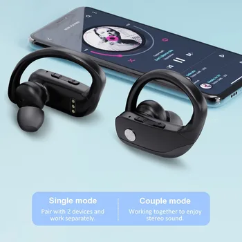 Bluetooth-V5.1 Hovedtelefoner, Trådløse Hovedtelefoner Med Mikrofon Sport Vandtæt Headsets Opladning Box Til Android IOS-LED-Skærm
