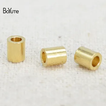 BoYuTe Engros (100 stk/Masse) 3.5*4MM-2MM Hul Metal Messing Spand Perler Bodhi Diy håndlavede Smykker Tilbehør