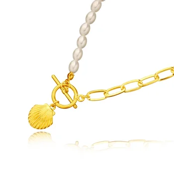 Boheme-Perle kæde, Vedhæng, Halskæder, Guld, Sølv shell Farve Link Kæde Halskæde Pearl Hals Kæde Krave Kvinder Mode Smykker