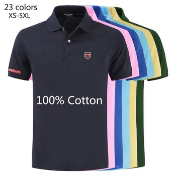 Bomuld Mænd Polo Shirt Kort Ærme Top-Kvalitet Sommer Polo Shirts Mærker Solid Åndbar Jersey Tops Tees Plus Size XS-5XL