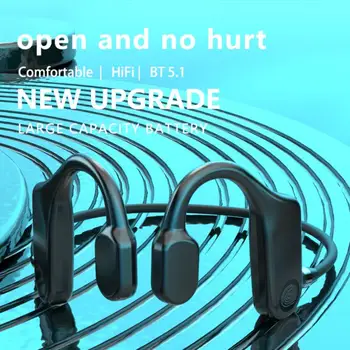 Bone Conduction Bluetooth-Hovedtelefoner 5.1 Trådløse 9D HIFI-Lyd Vandtæt Komfortable Åben ørekrog Ikke In-ear Sports Hovedtelefoner
