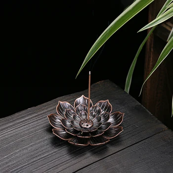 Bronze Lotus Røgelse Plade Stick Holder Stick Sandeltræ Pande Husstand Yoga Studios Buddhisme og Røgelse Linje brænder Indehaveren Indretning