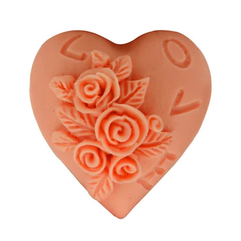 Bryllup Silikone 3D Rose Elsker Heart Shape Silicone Mold Kage Dekoration Værktøjer Bagning Fondant Mould Håndlavet DIY Sæbe Skimmel