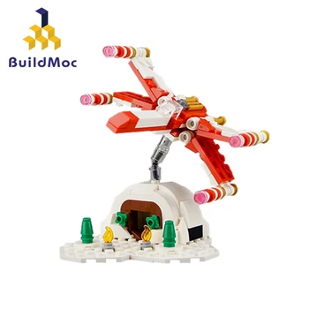 Buildmoc Space Wars Christmas X-Wing Mikroskala Fighter Militære Kamp Fly Byggesten Kreative Bekæmpe Våben Børn Toy