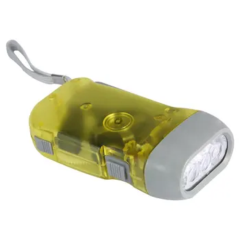 Bærbare 3 LED Dynamo Vind Op Lommelygte i Hånden at trykke Krank NR Batteriet Ikke Brænder Varm Salg Udendørs Værktøj