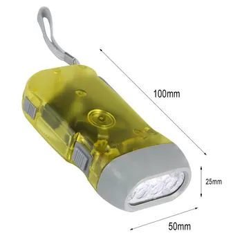 Bærbare 3 LED Dynamo Vind Op Lommelygte i Hånden at trykke Krank NR Batteriet Ikke Brænder Varm Salg Udendørs Værktøj