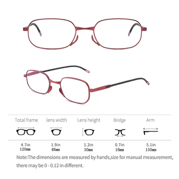Bærbare ultra-tynd stråling-bevis mode læsning briller til både mænd og kvinder