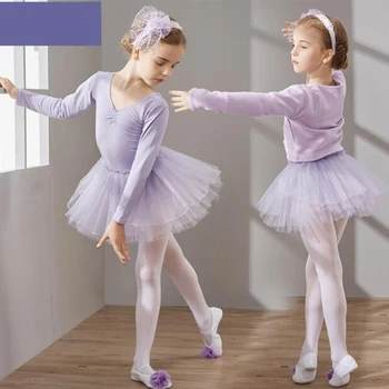 Børn Gymnastik, Ballet Tutu Kjole Piger Elegante Trikot Grundlæggende Bomuld Kids Ballerina Dans Kjole Dans Kostumer