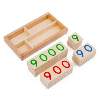 Børn, Træ-Nummer 1-9000 Kort Montessori Legetøj Tidlige Matematiske Uddannelse for Børne 63HAN