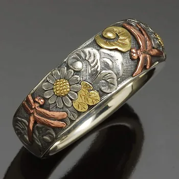 CANZE Vintage Dragonfly Ringe til Kvinder Klassiske Metal Solsikke Bryllup Ringe Kvindelige Løfte Ring Smykker