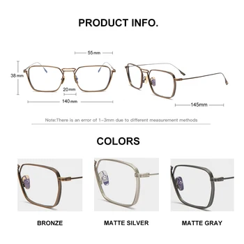 CAPONI Vintage Briller Ramme For Mænd Berømte Brand Design af Høj Kvalitet, Ren Titanium Ramme Briller Pladsen Mandlige Briller J5226